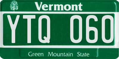 VT license plate YTQ060