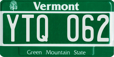 VT license plate YTQ062
