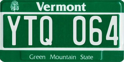 VT license plate YTQ064