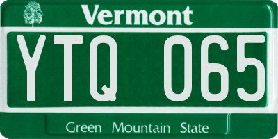 VT license plate YTQ065