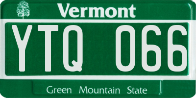 VT license plate YTQ066