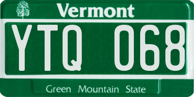 VT license plate YTQ068