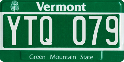 VT license plate YTQ079