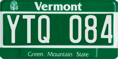 VT license plate YTQ084