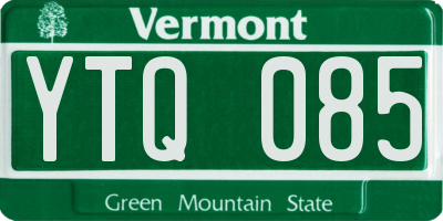 VT license plate YTQ085