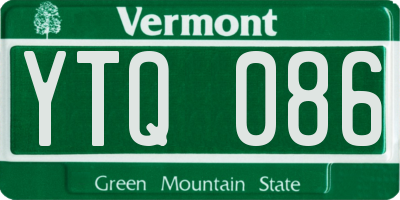 VT license plate YTQ086