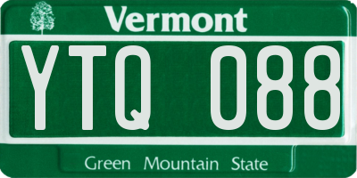 VT license plate YTQ088