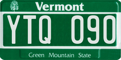 VT license plate YTQ090