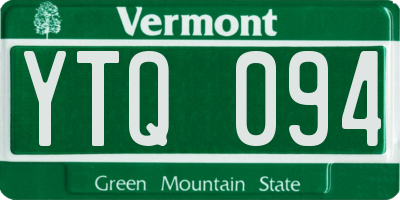 VT license plate YTQ094
