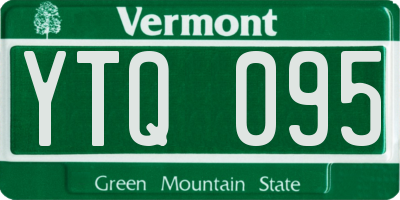VT license plate YTQ095