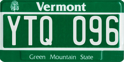 VT license plate YTQ096