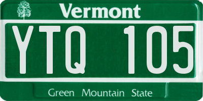 VT license plate YTQ105