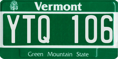 VT license plate YTQ106