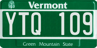 VT license plate YTQ109