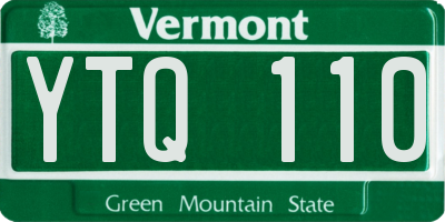 VT license plate YTQ110