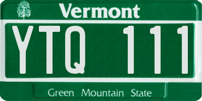 VT license plate YTQ111