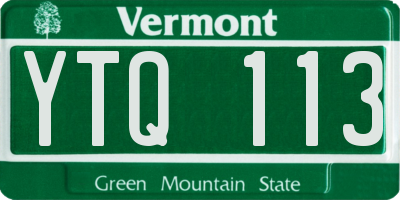 VT license plate YTQ113