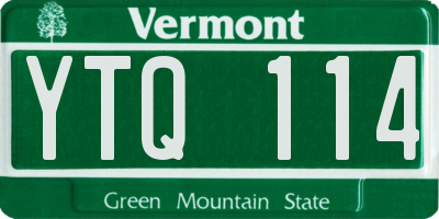 VT license plate YTQ114