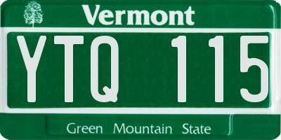 VT license plate YTQ115