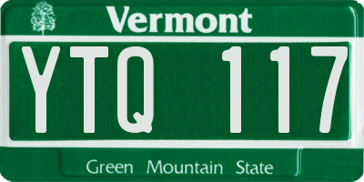 VT license plate YTQ117