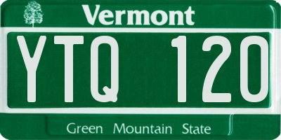 VT license plate YTQ120