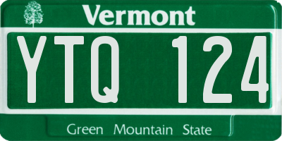 VT license plate YTQ124