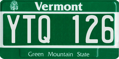VT license plate YTQ126