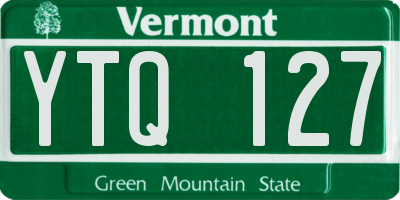 VT license plate YTQ127