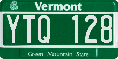 VT license plate YTQ128