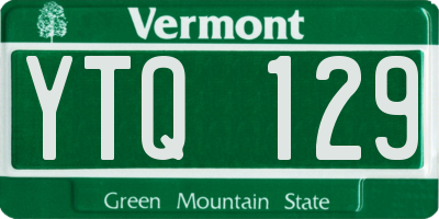 VT license plate YTQ129