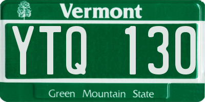 VT license plate YTQ130