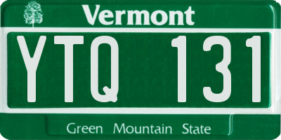 VT license plate YTQ131