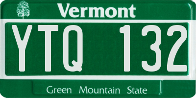 VT license plate YTQ132