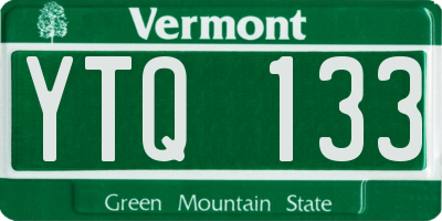 VT license plate YTQ133