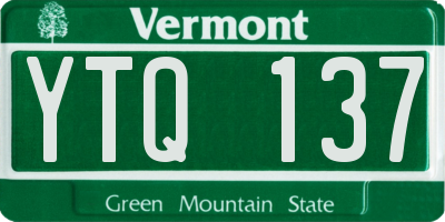 VT license plate YTQ137