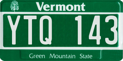 VT license plate YTQ143