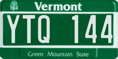 VT license plate YTQ144