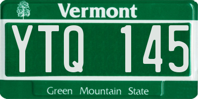 VT license plate YTQ145