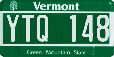 VT license plate YTQ148