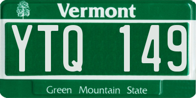 VT license plate YTQ149