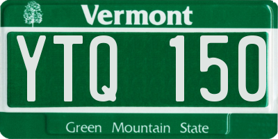 VT license plate YTQ150