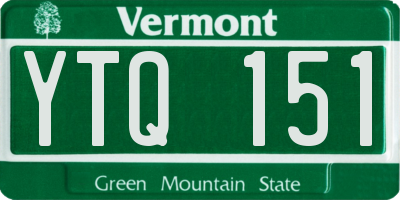 VT license plate YTQ151