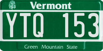 VT license plate YTQ153