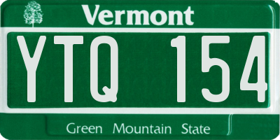 VT license plate YTQ154