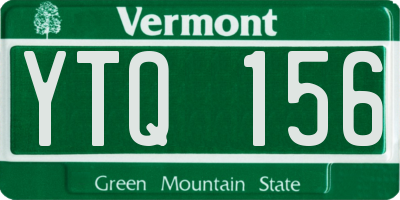 VT license plate YTQ156