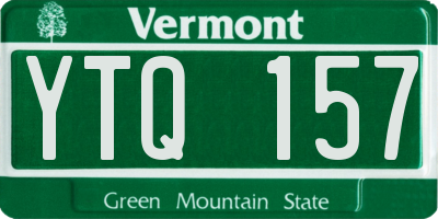 VT license plate YTQ157