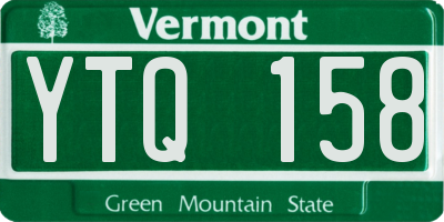 VT license plate YTQ158