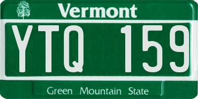 VT license plate YTQ159
