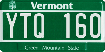 VT license plate YTQ160