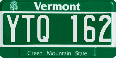 VT license plate YTQ162